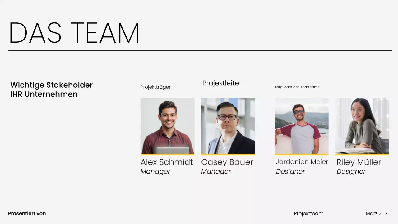 Schwarzes modernes Team Präsentation