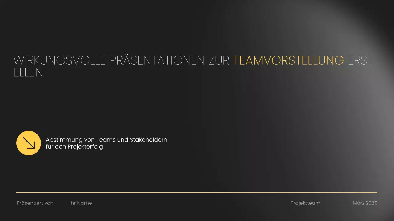 Schwarzes modernes Team Präsentation
