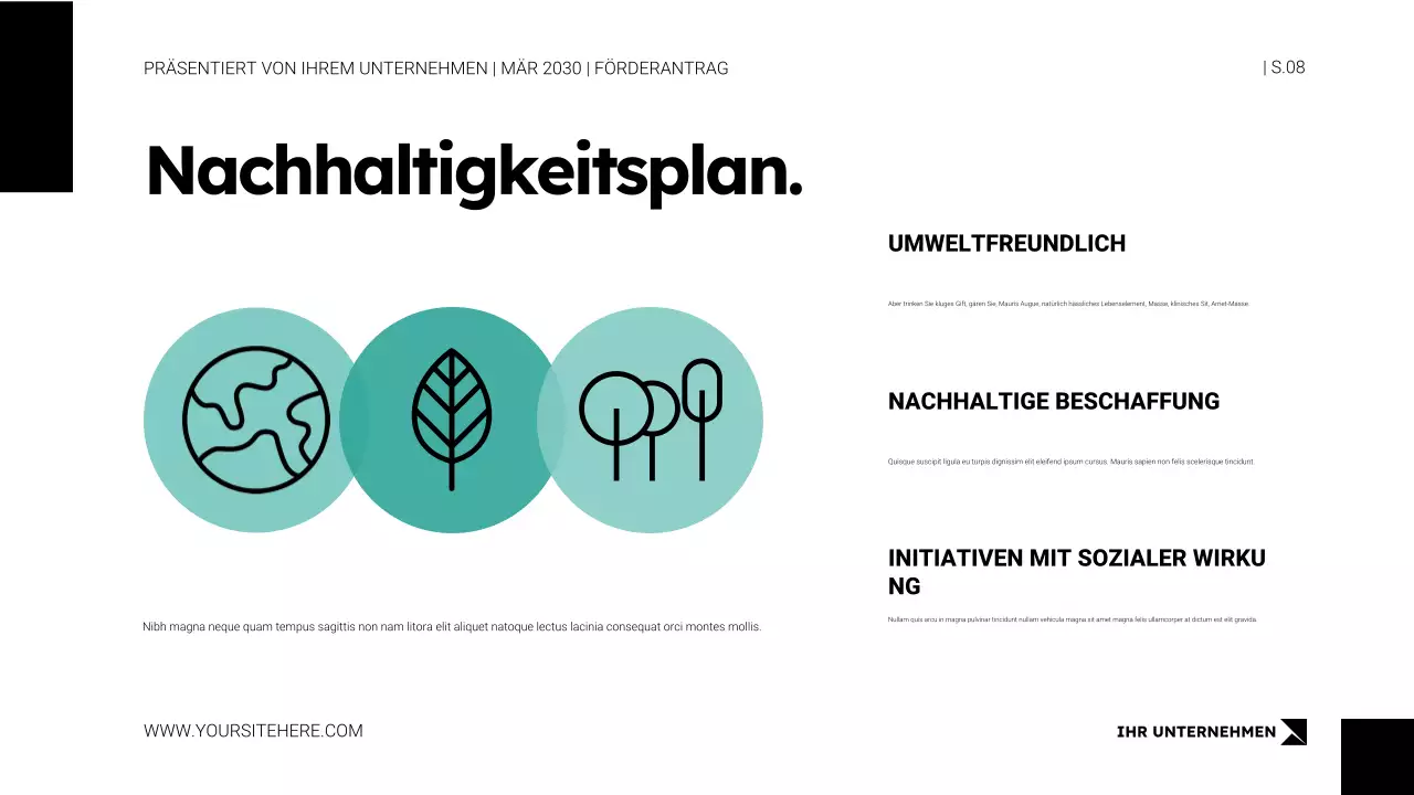 Präsentationsvorlage für Finanzierungsanfragen im minimalistischen Weißstil