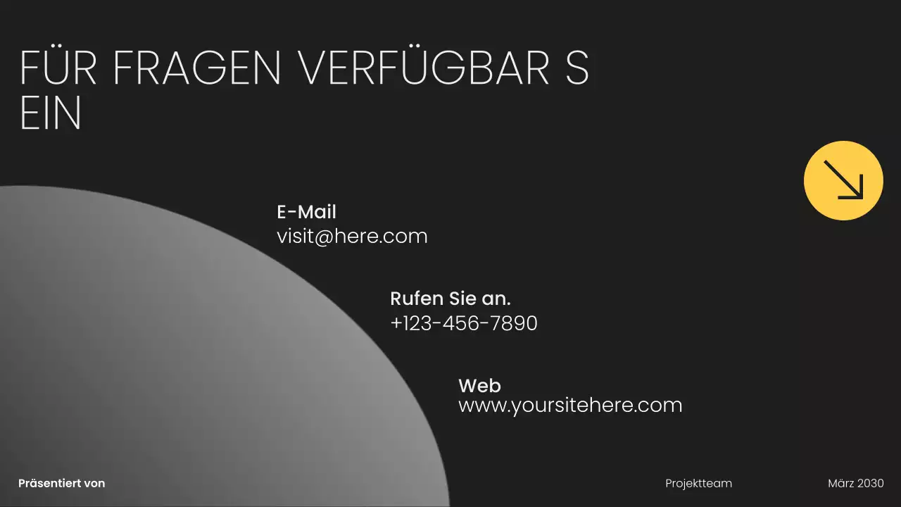 Schwarzes modernes Team Präsentation