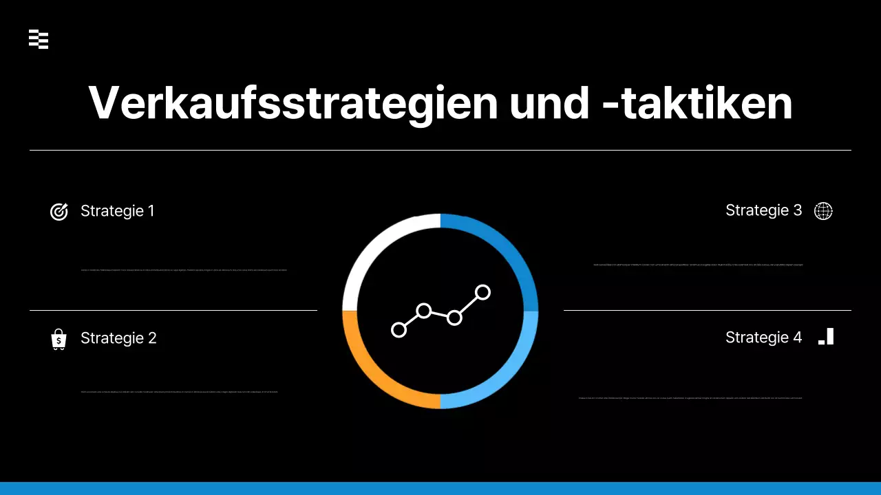 schwarze moderne Verkaufsstrategiepräsentation