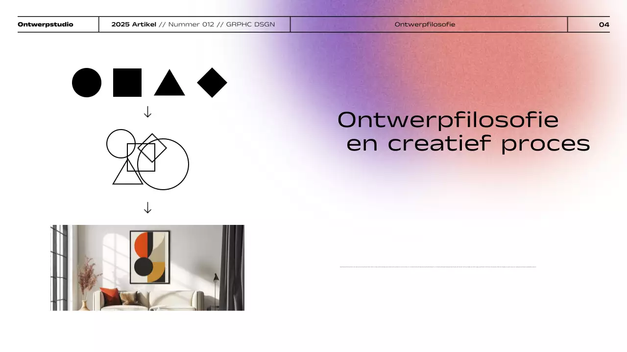 Presentatie van portfolio met minimalistische grafische gradiënt