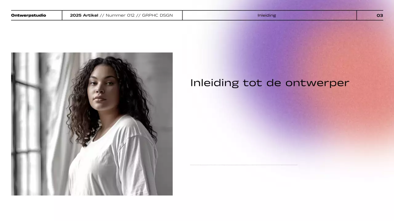Presentatie van portfolio met minimalistische grafische gradiënt