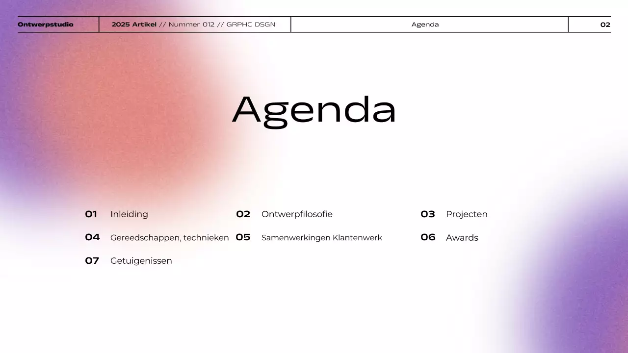 Presentatie van portfolio met minimalistische grafische gradiënt