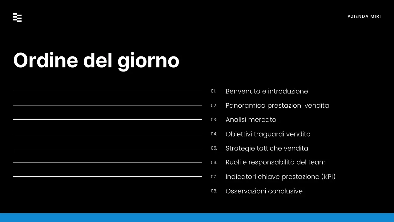 presentazione strategia di vendita moderna nera