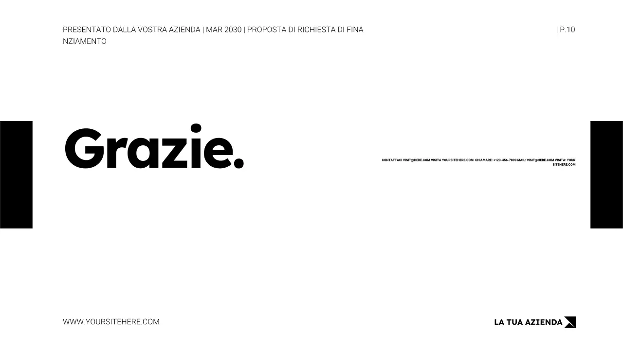 Modello di presentazione della proposta di richiesta di finanziamento in stile minimalista bianco