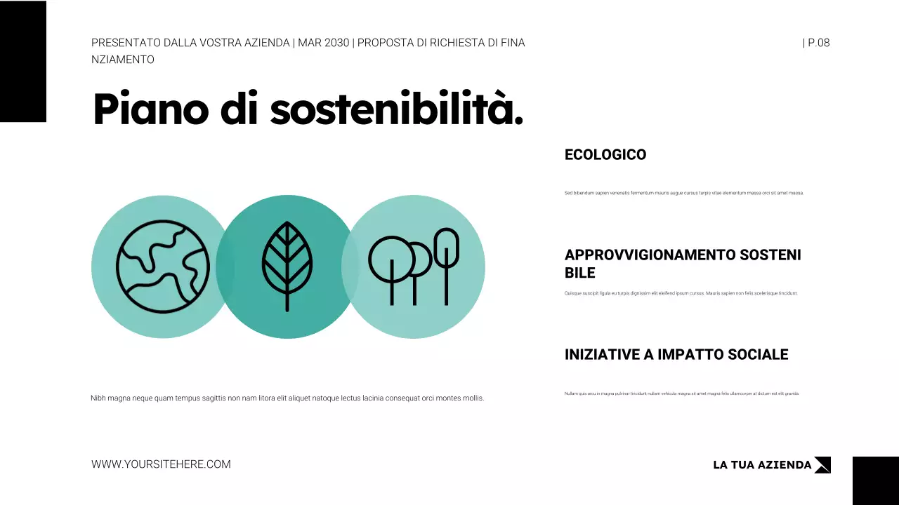 Modello di presentazione della proposta di richiesta di finanziamento in stile minimalista bianco