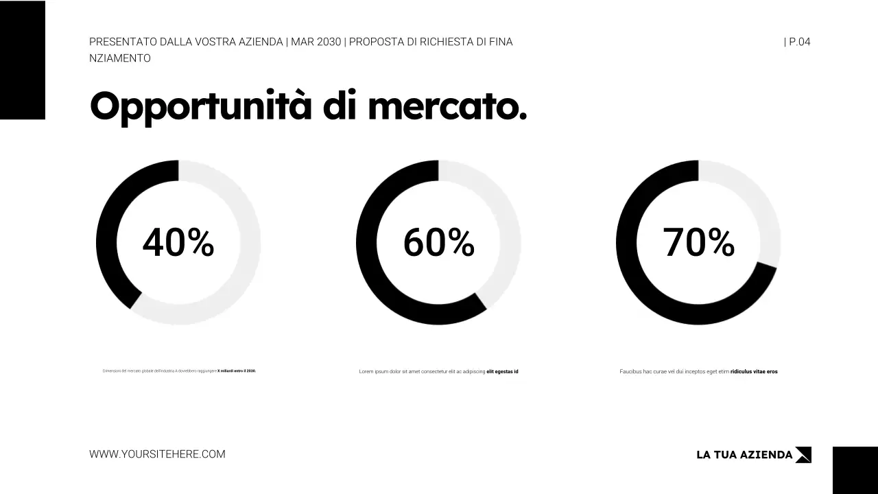 Modello di presentazione della proposta di richiesta di finanziamento in stile minimalista bianco