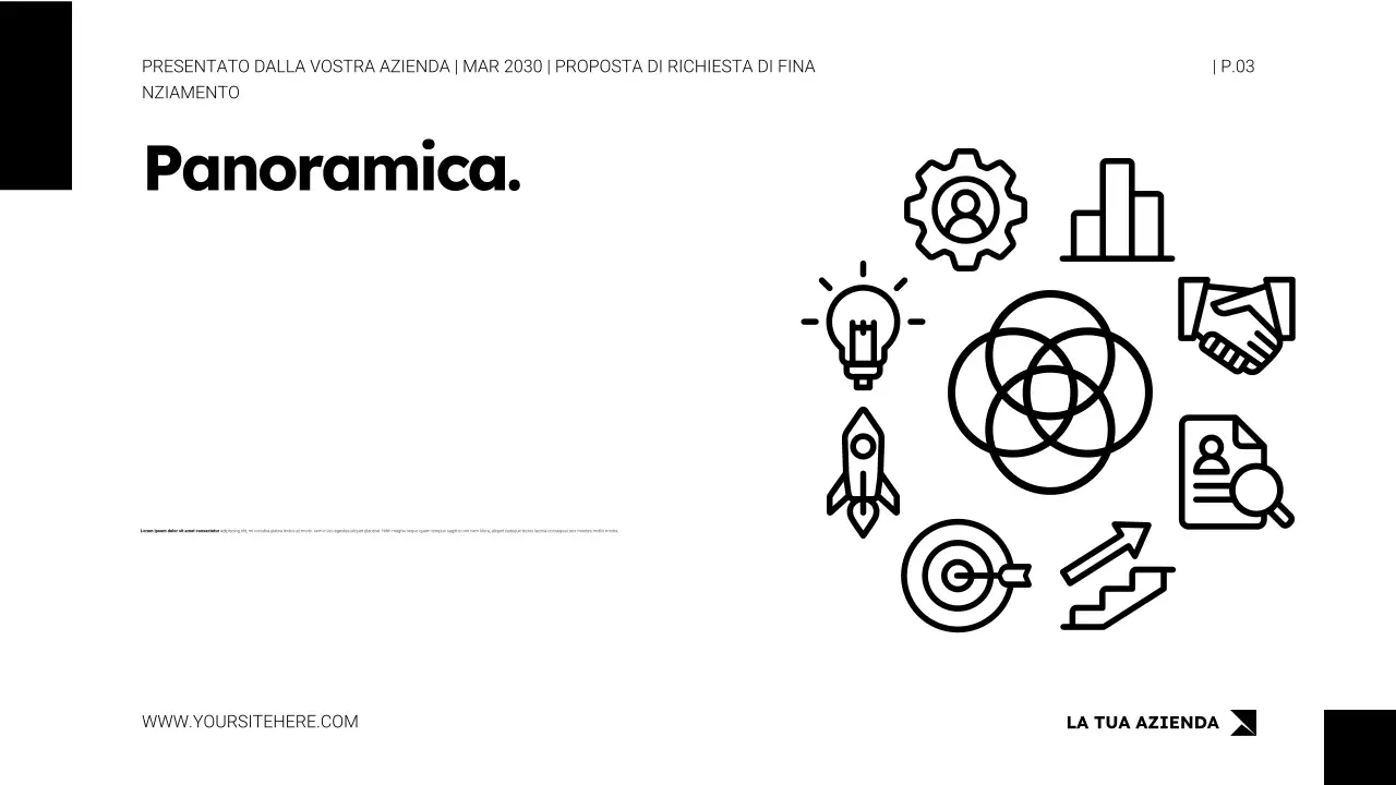 Modello di presentazione della proposta di richiesta di finanziamento in stile minimalista bianco