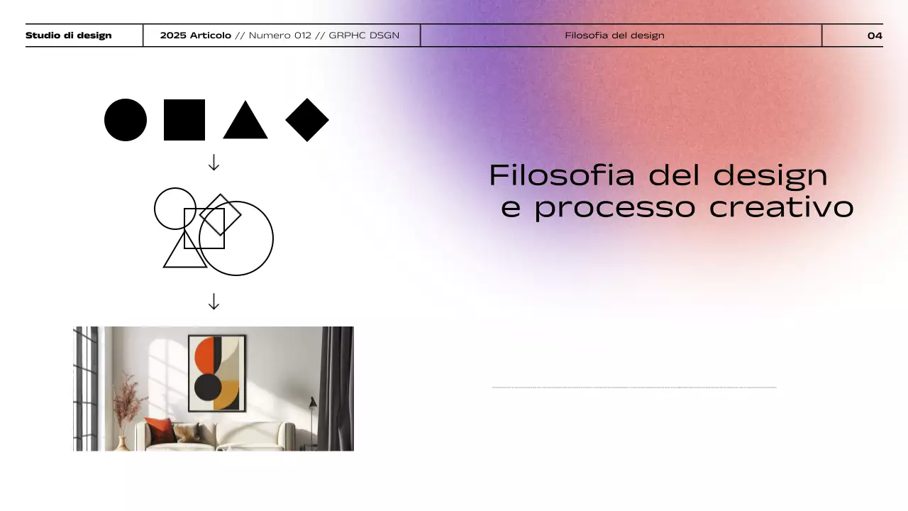 Presentazione del portfolio di progettazione grafica minimalista con gradiente