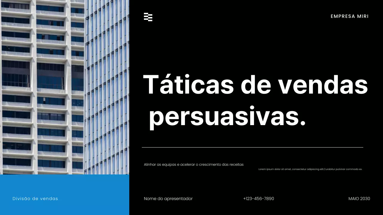 apresentação de estratégia de vendas moderna preta