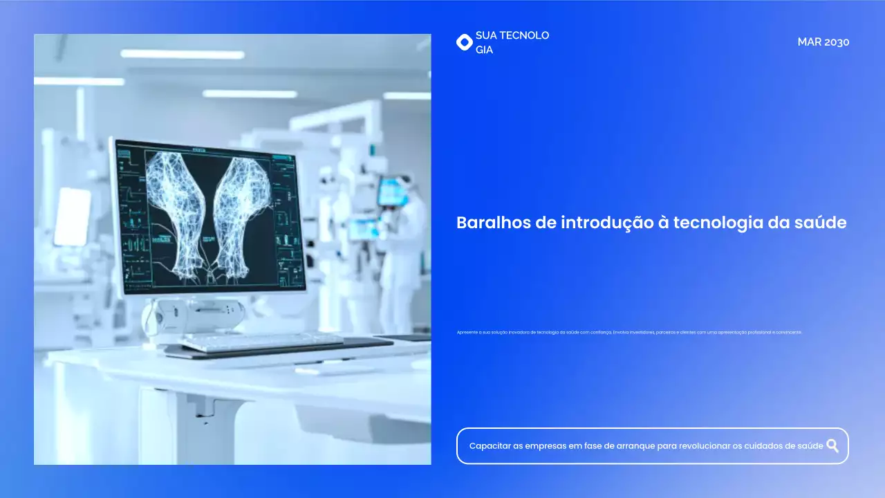 Introdução às startups de tecnologia de saúde moderna com gradiente azul