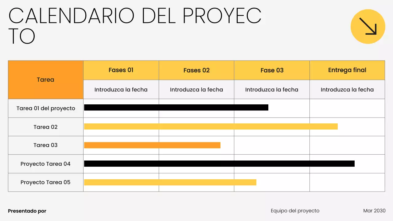 Presentación del equipo moderno negro