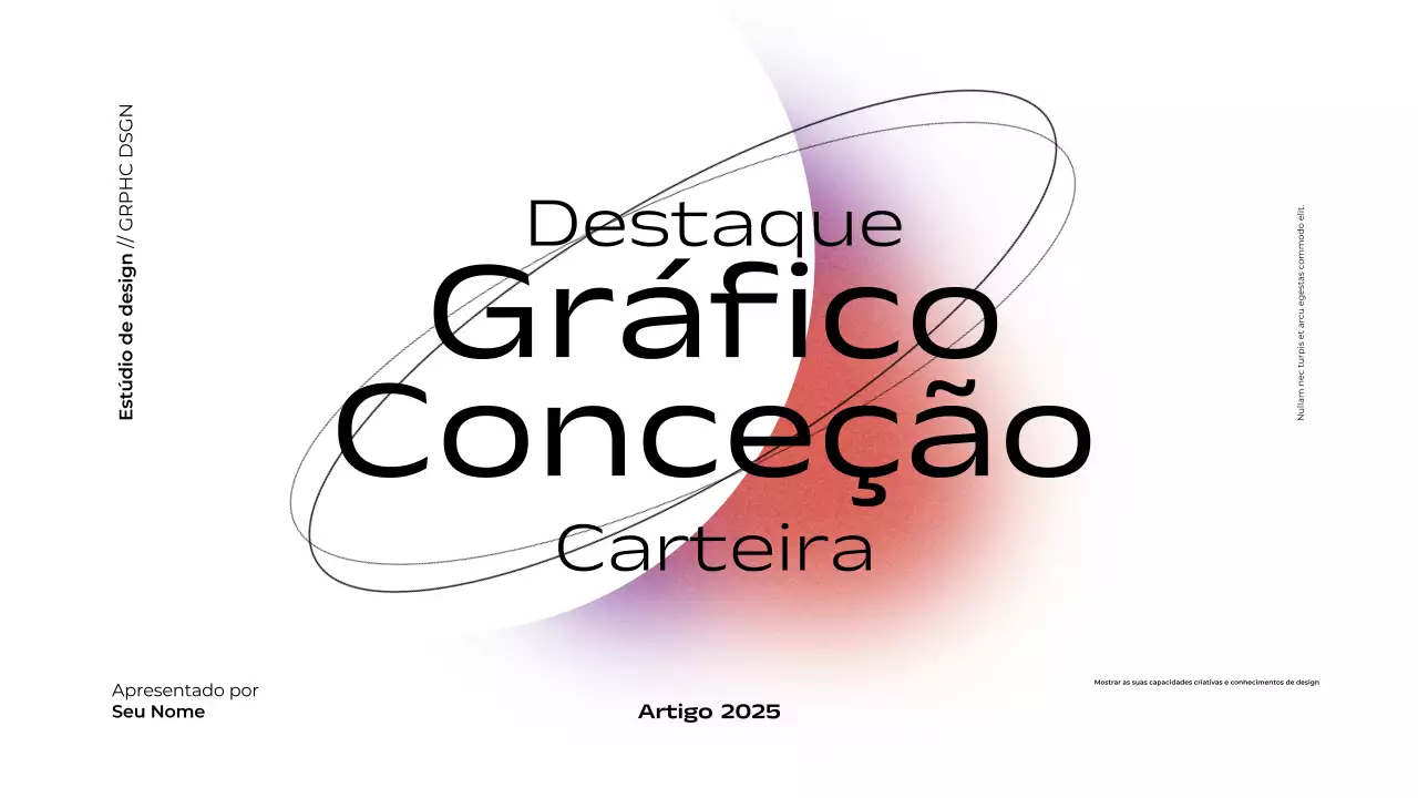 Apresentação de portfólio de design gráfico gradiente minimalista