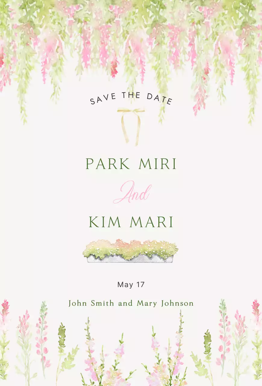 Convite de casamento elegante verde