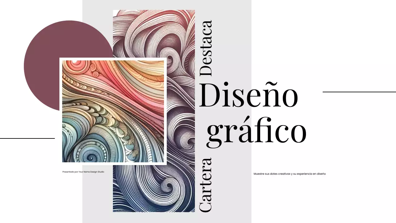 Presentación de portafolio de diseño gráfico moderno