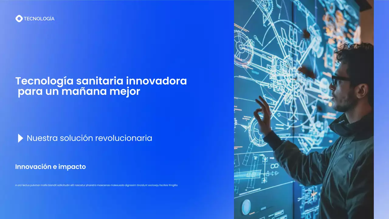 Introducción a las empresas emergentes de tecnología sanitaria moderna con degradado azul
