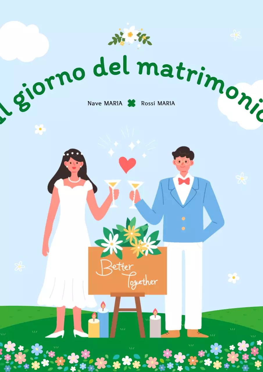 Invito a nozze per bambini azzurro cielo