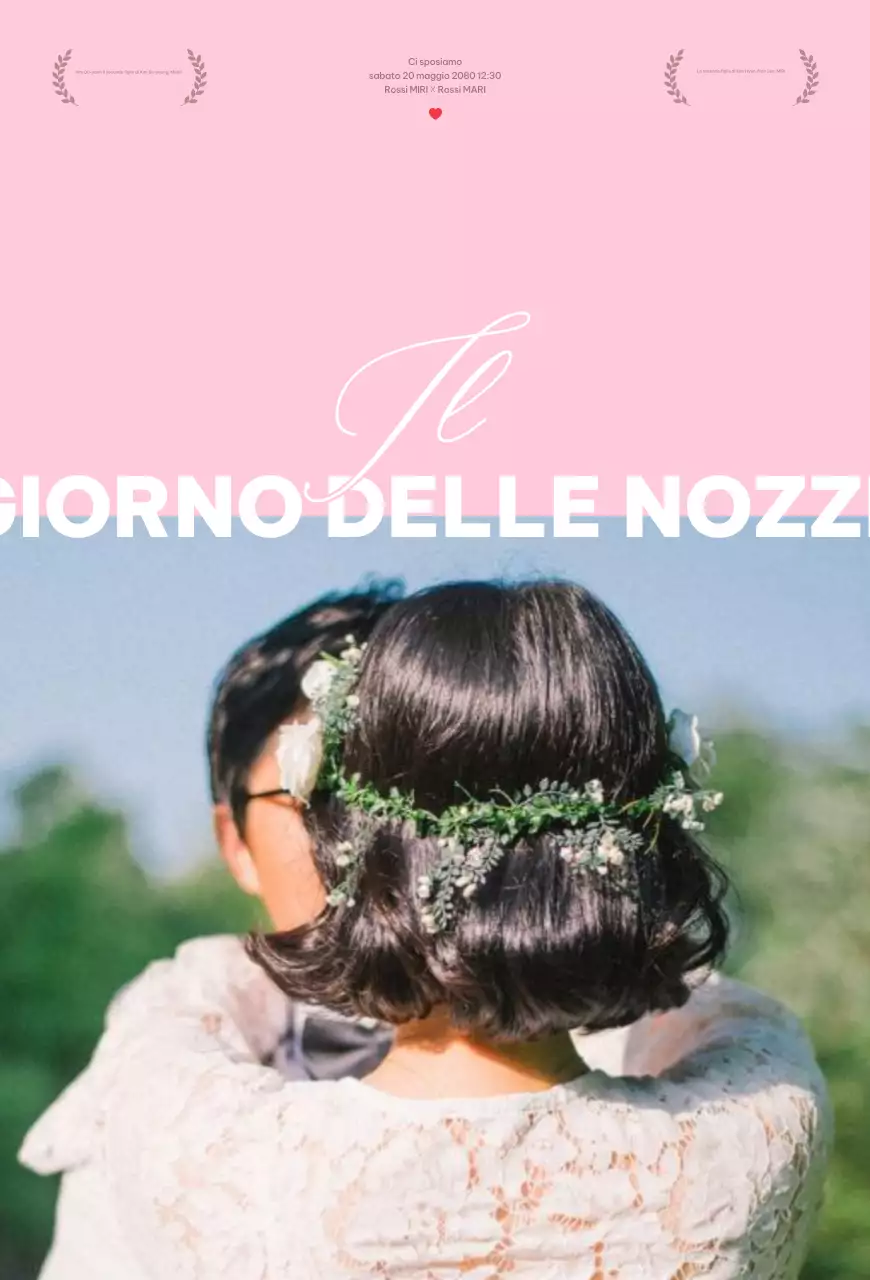 Invito di nozze semplice rosa