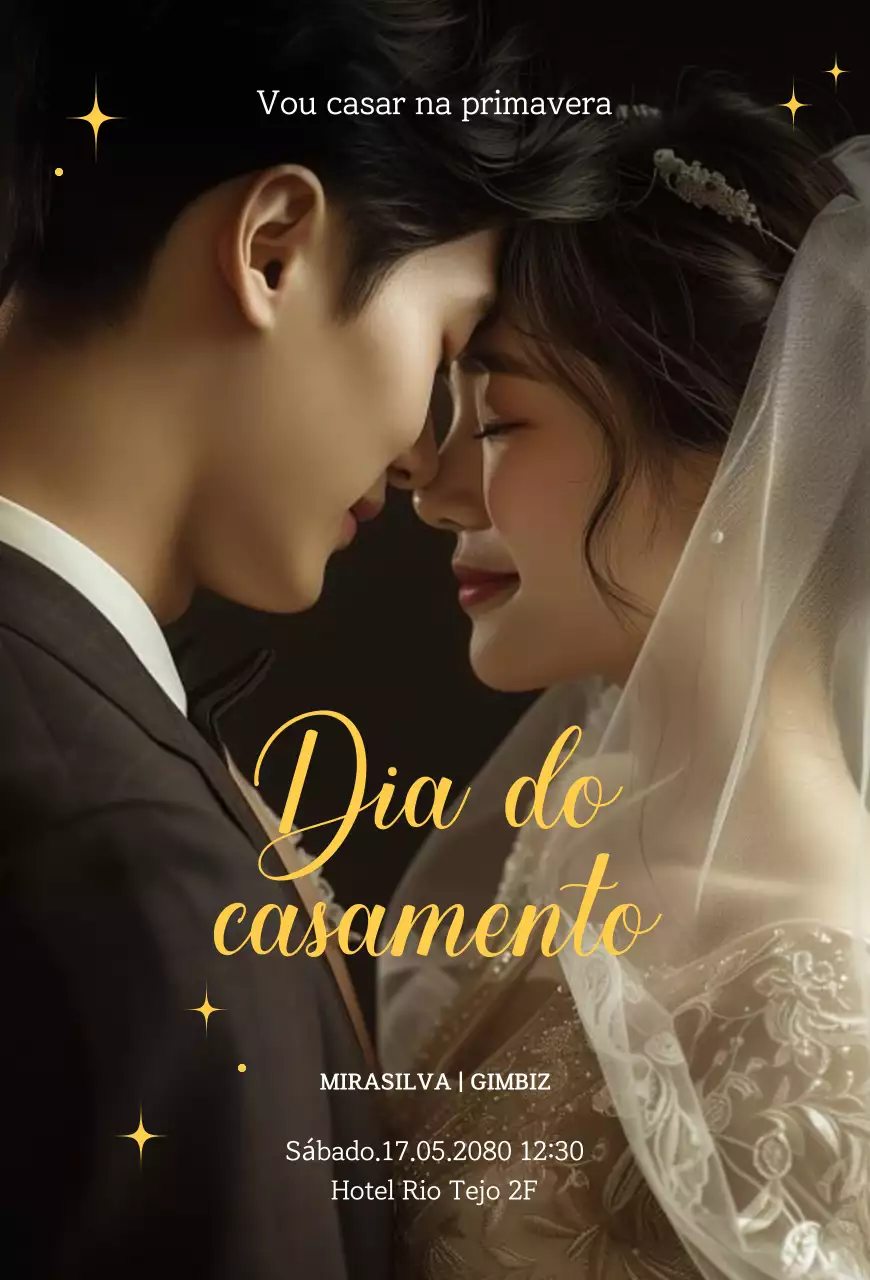 Convite de casamento elegante em preto e branco