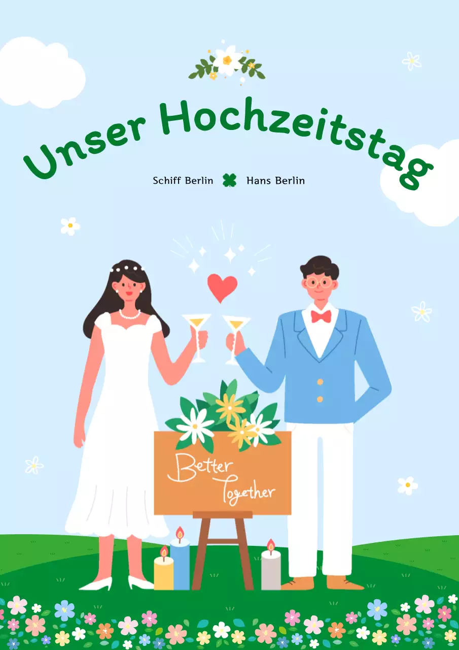 Himmelblaue Baby-Hochzeitseinladung