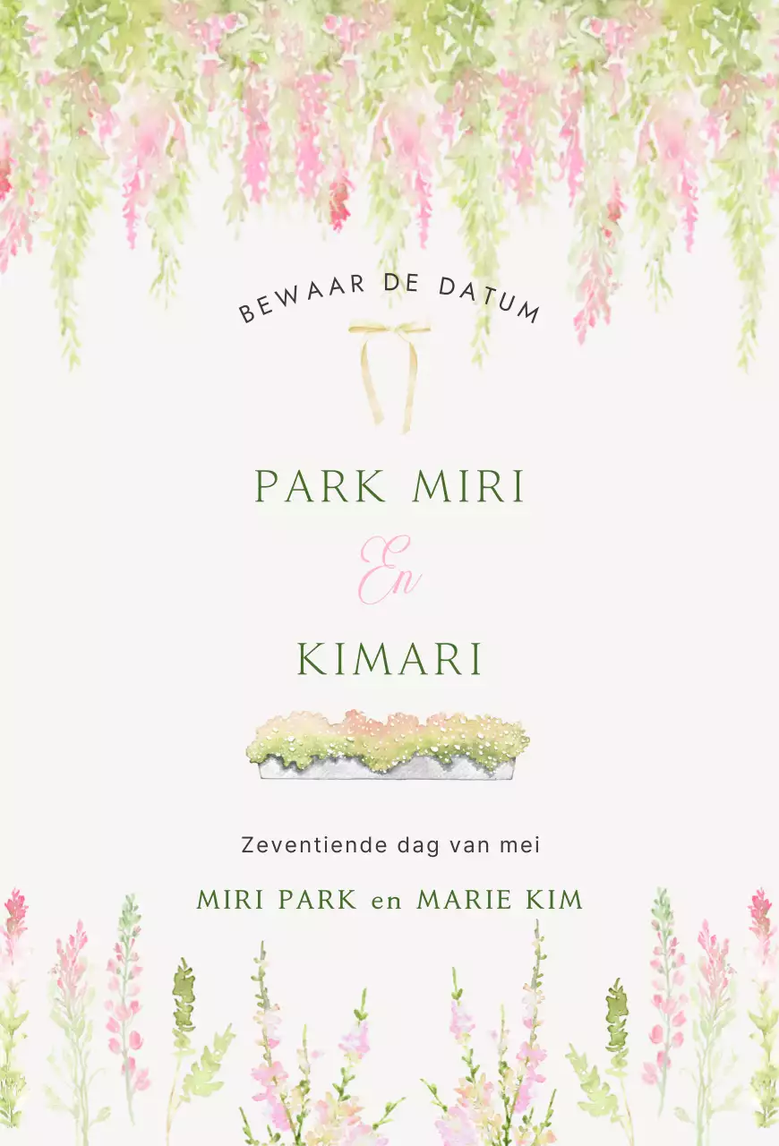 Groene elegante huwelijksuitnodiging