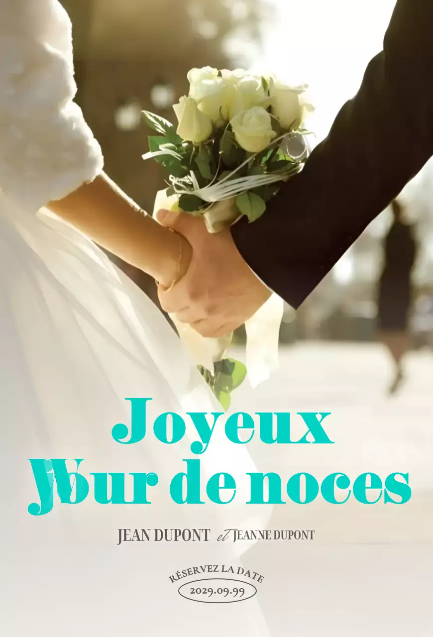 Invitation de mariage élégante à la menthe