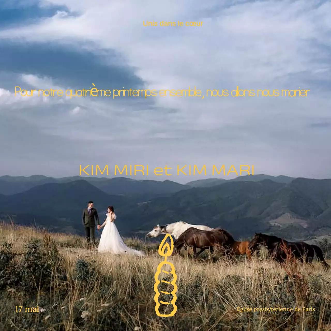 Invitation de mariage verte vintage