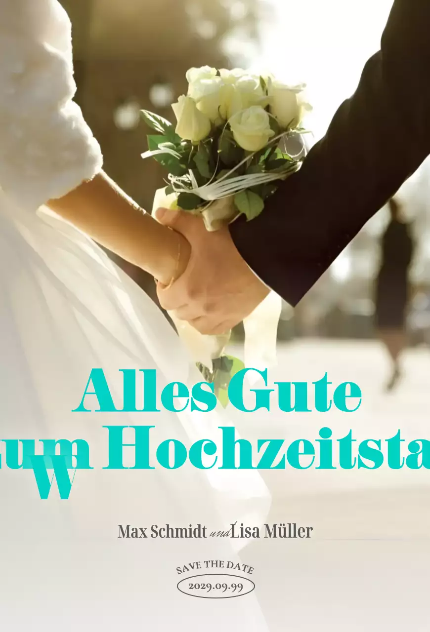 Minze elegante Hochzeitseinladung