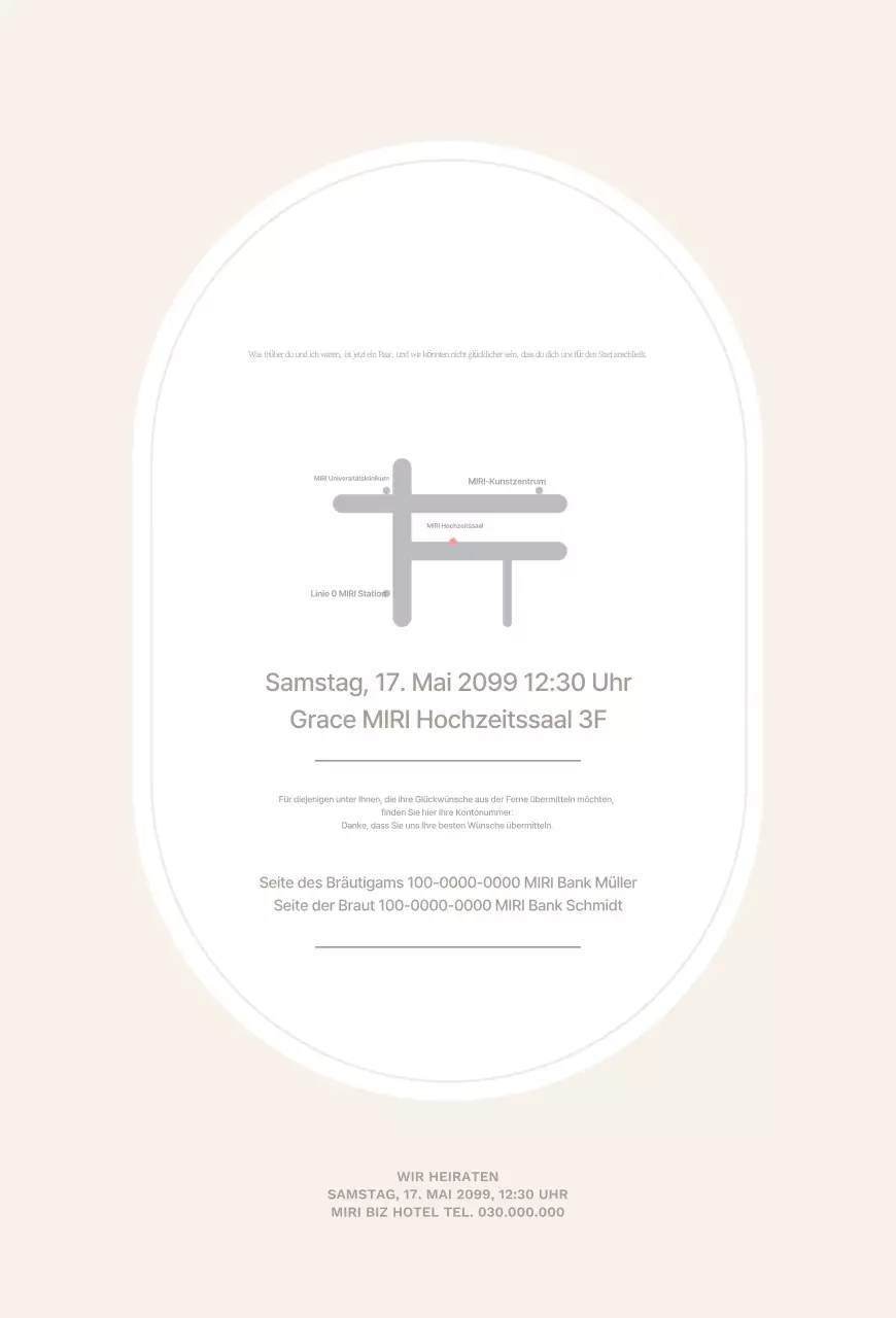 Himmelblaue einfache Hochzeitseinladung