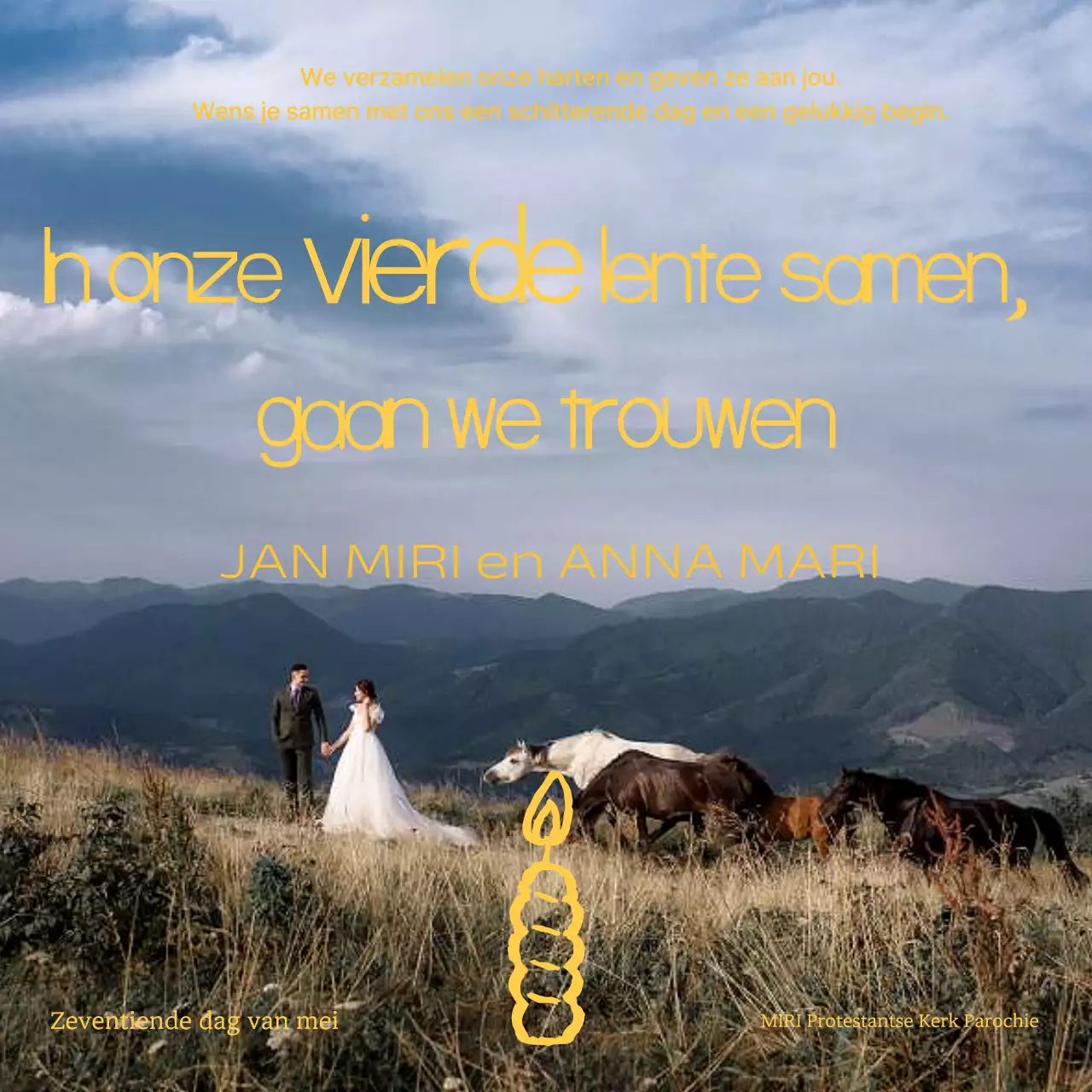 Groene Vintage Trouwuitnodiging