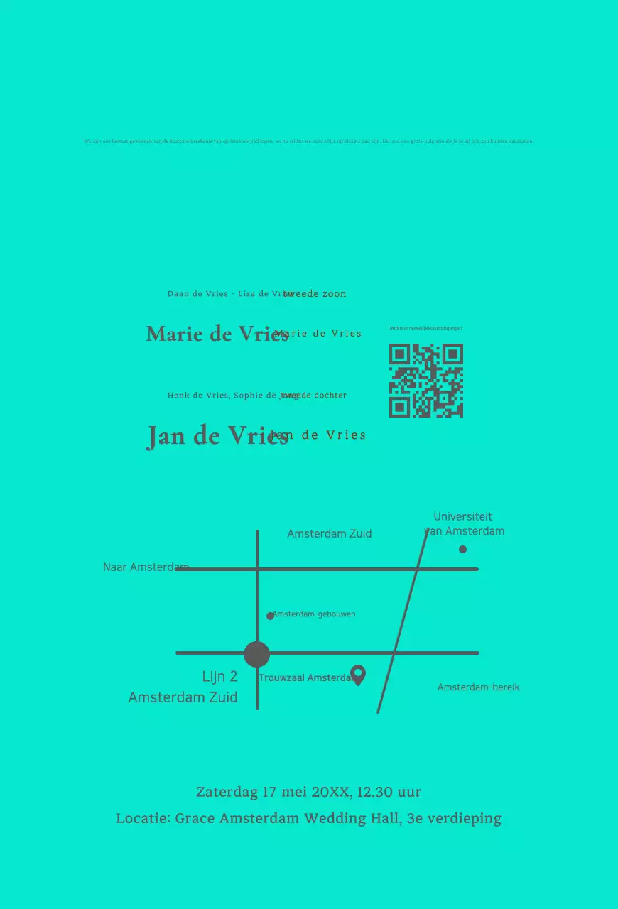 Elegante munthuwelijksuitnodiging