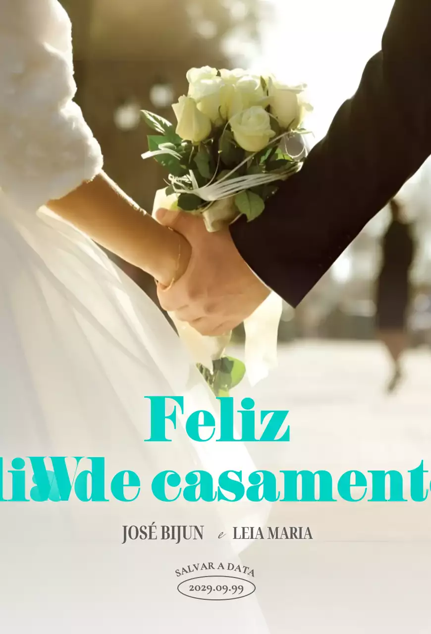 Convite de casamento elegante em menta