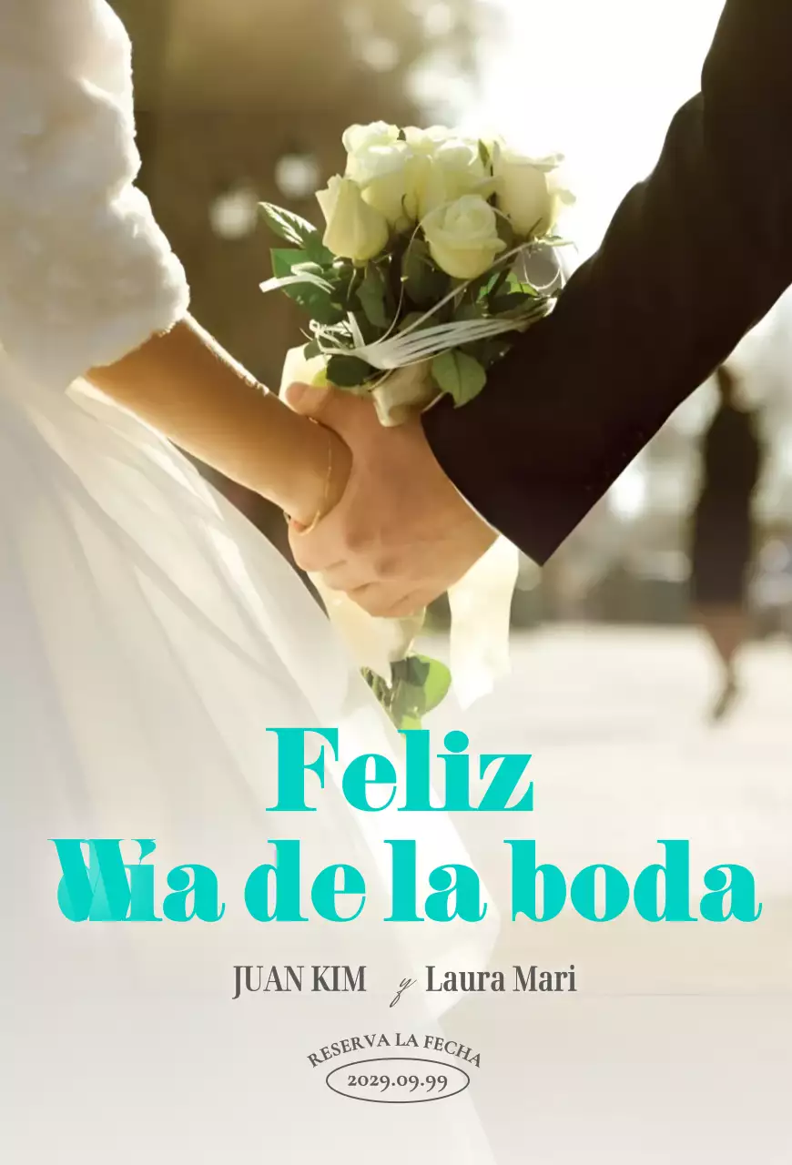 Invitación de boda elegante en color menta