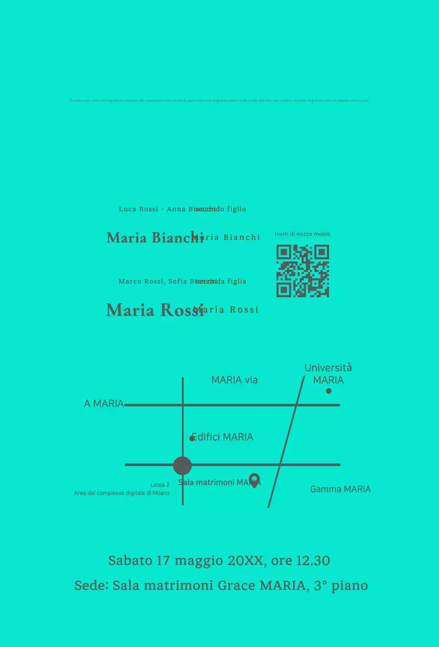 Invito di nozze elegante alla menta