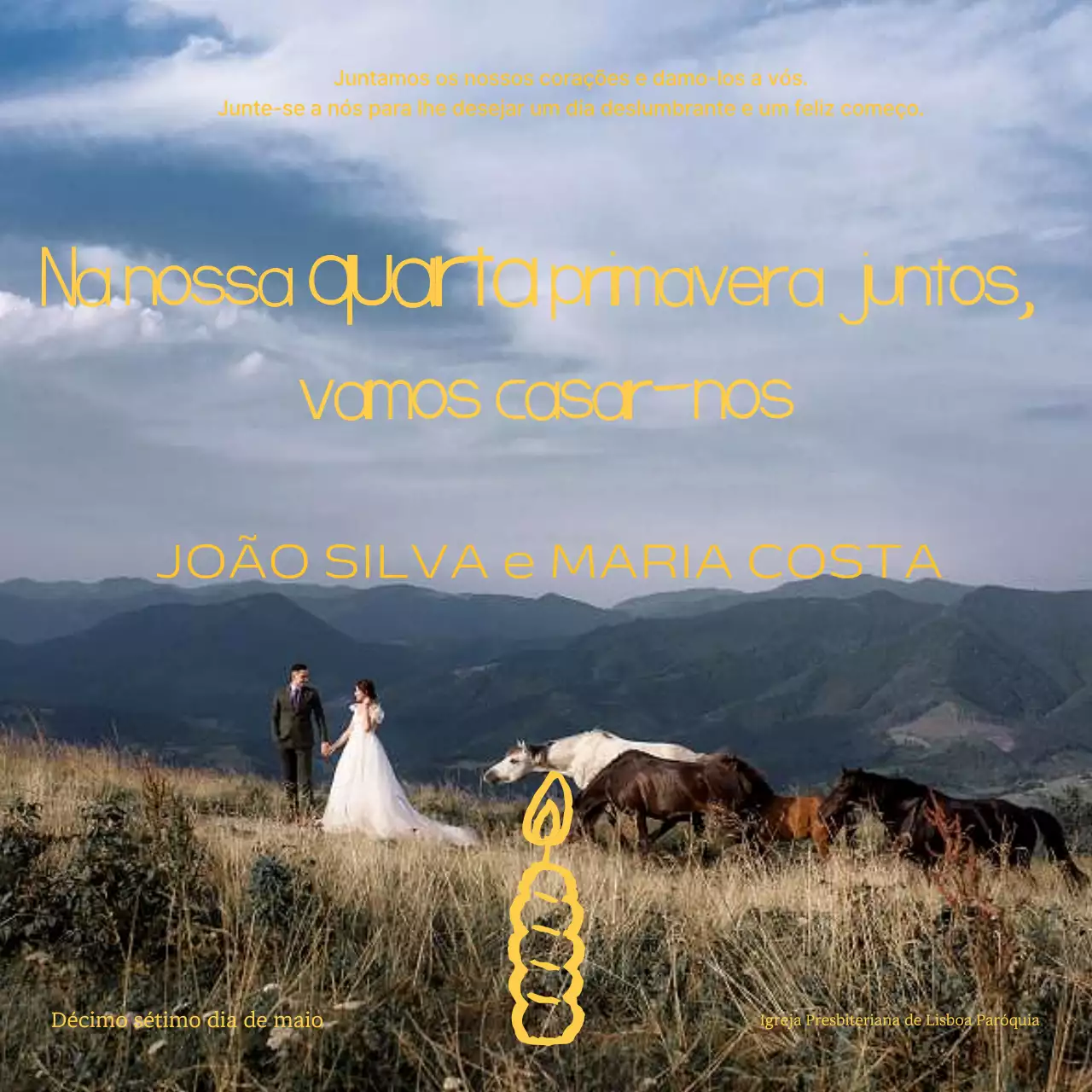 Convite de casamento vintage verde