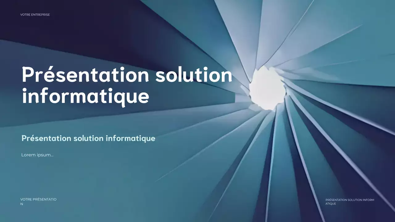 présentation informatique moderne bleue