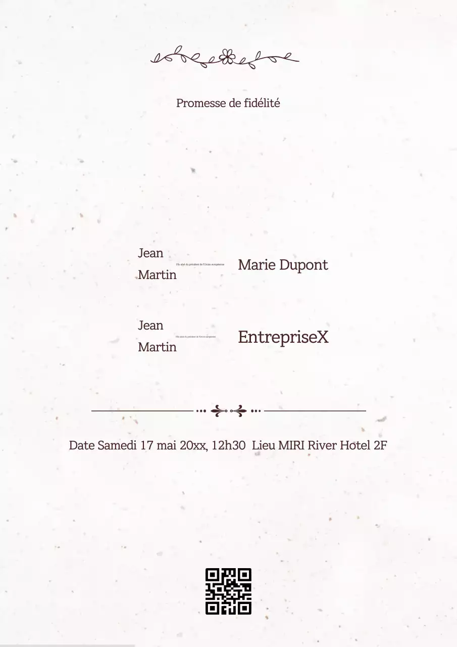 Invitation de mariage élégante beige