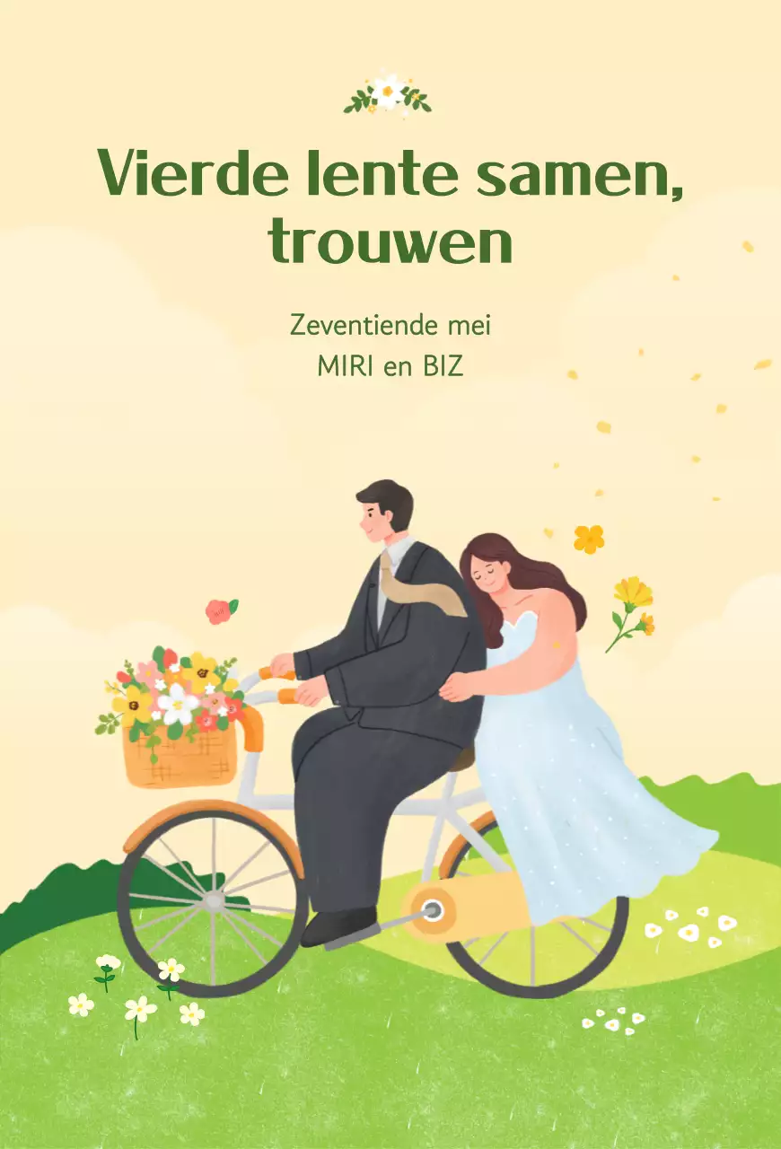 Groene babyhuwelijksuitnodiging