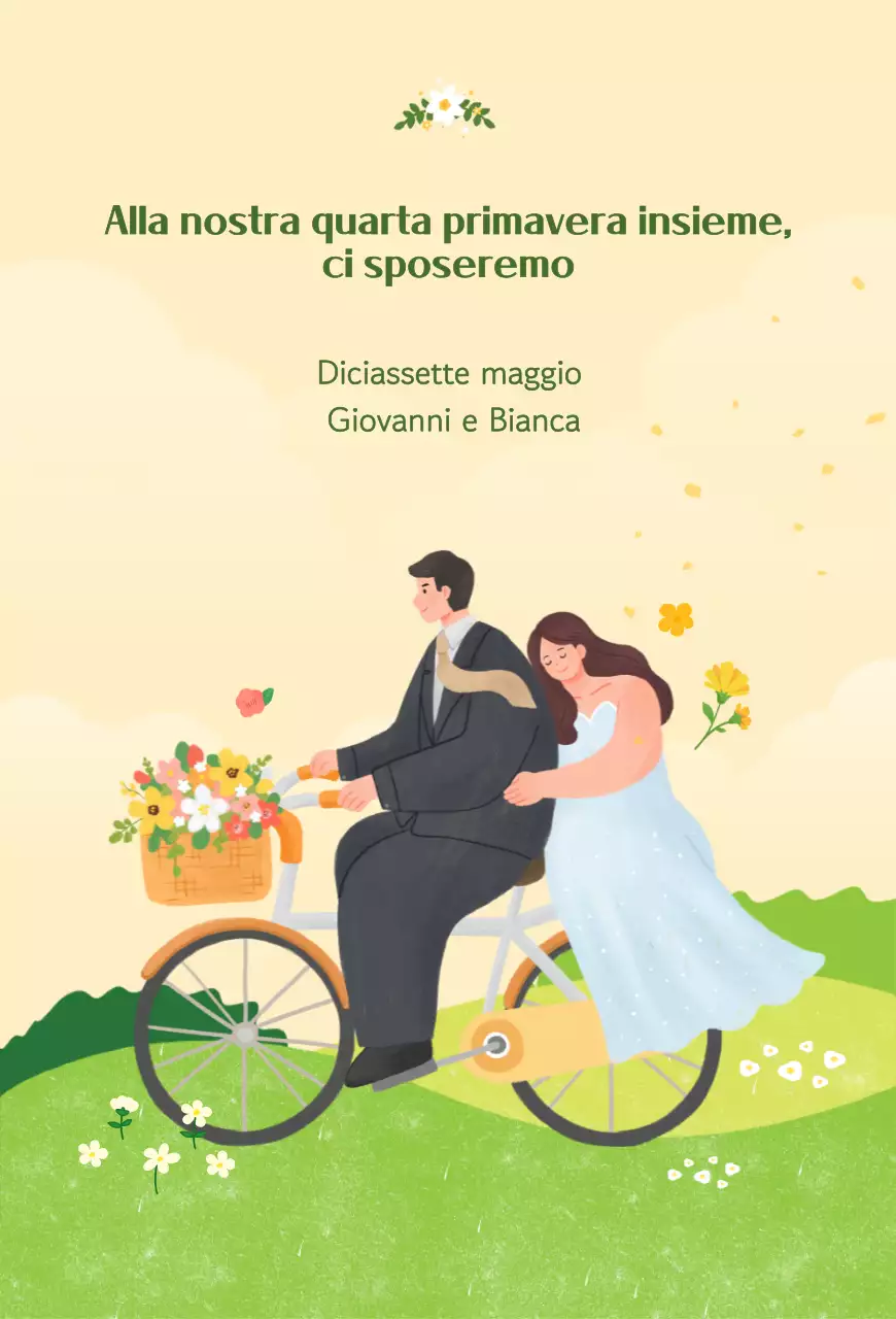 Invito di nozze per bambini verdi