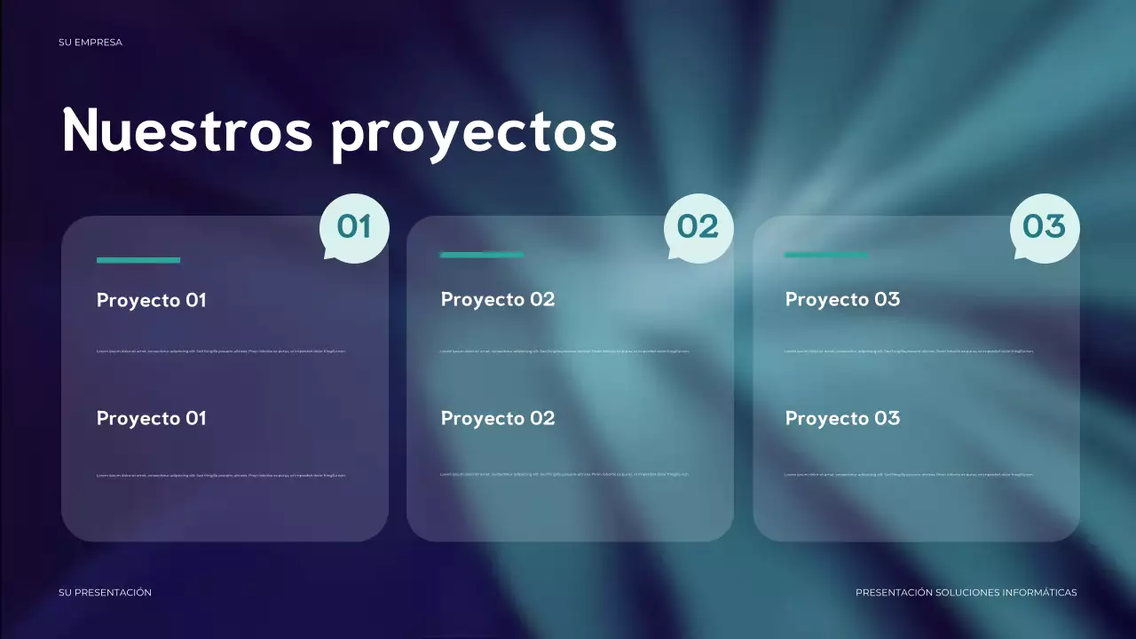 Presentación de TI moderna en color azul