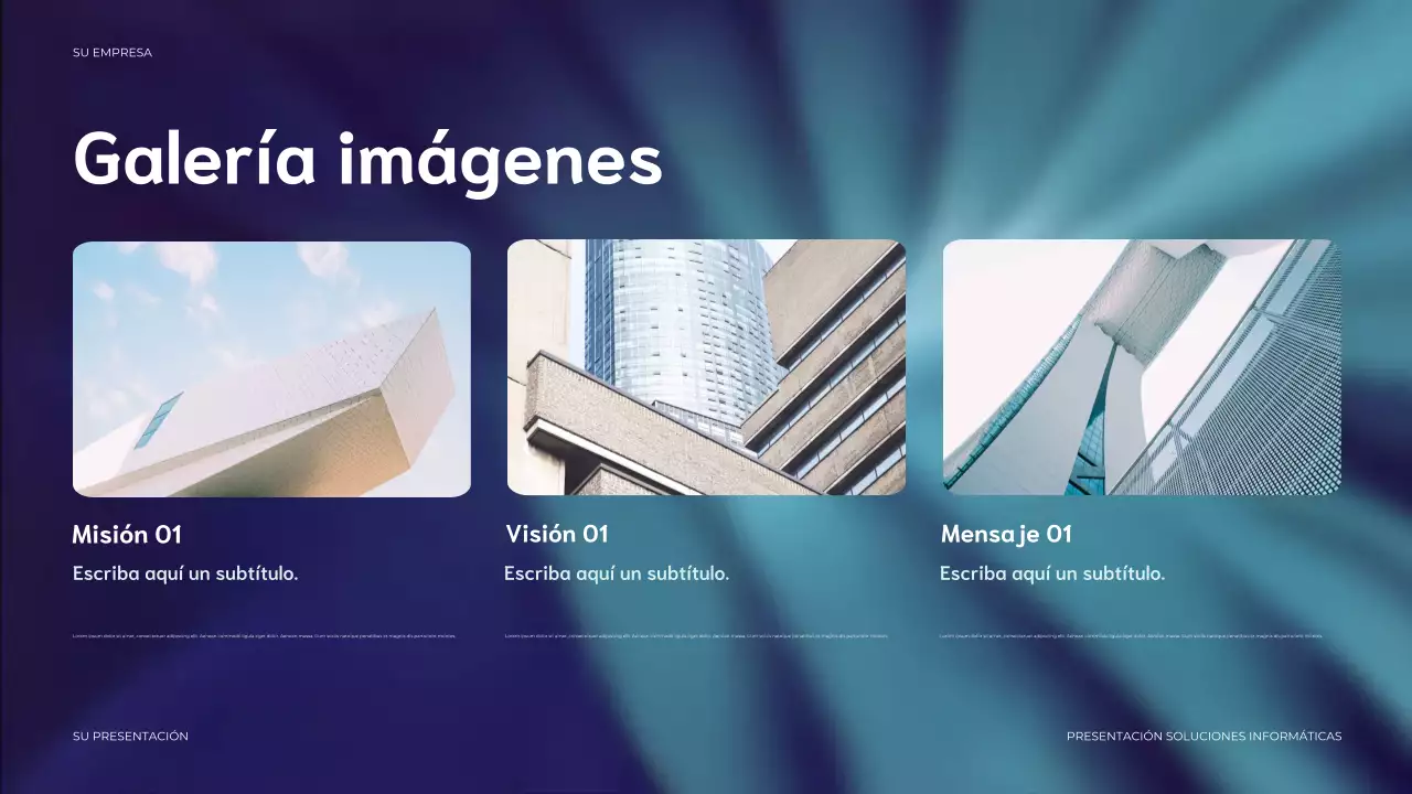 Presentación de TI moderna en color azul