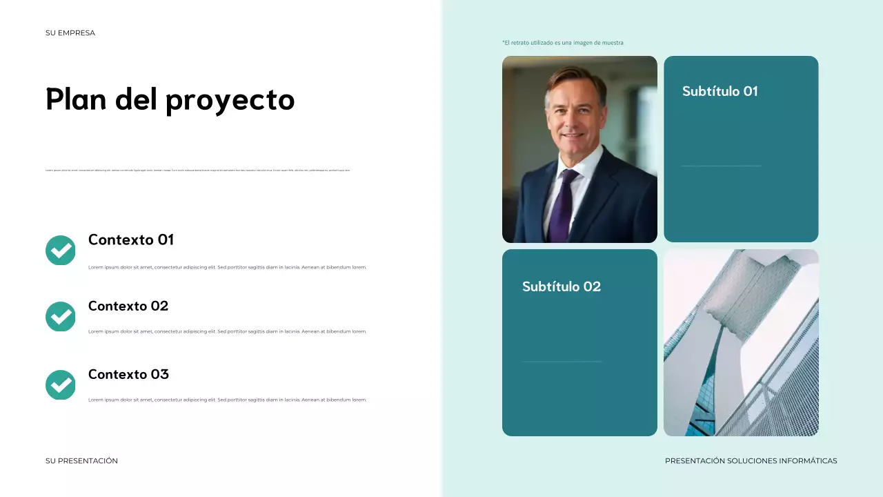 Presentación de TI moderna en color azul