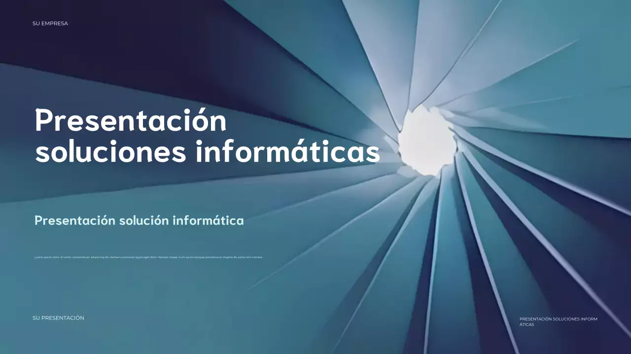 Presentación de TI moderna en color azul