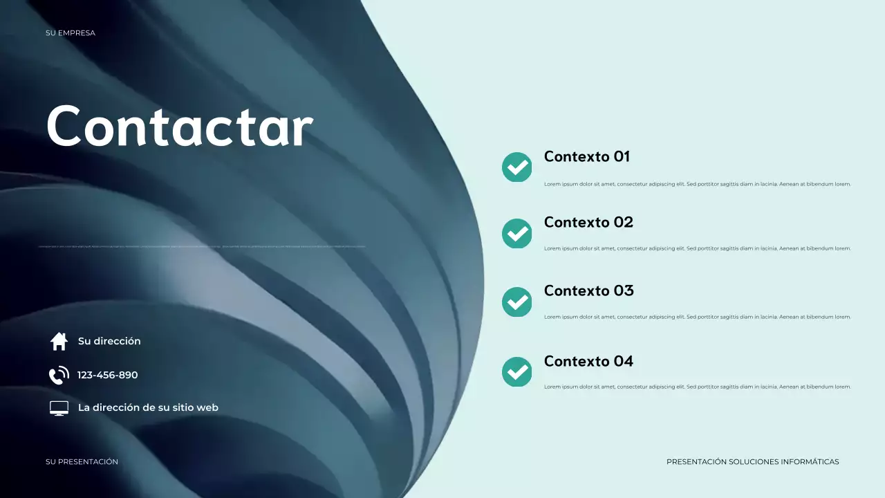 Presentación de TI moderna en color azul