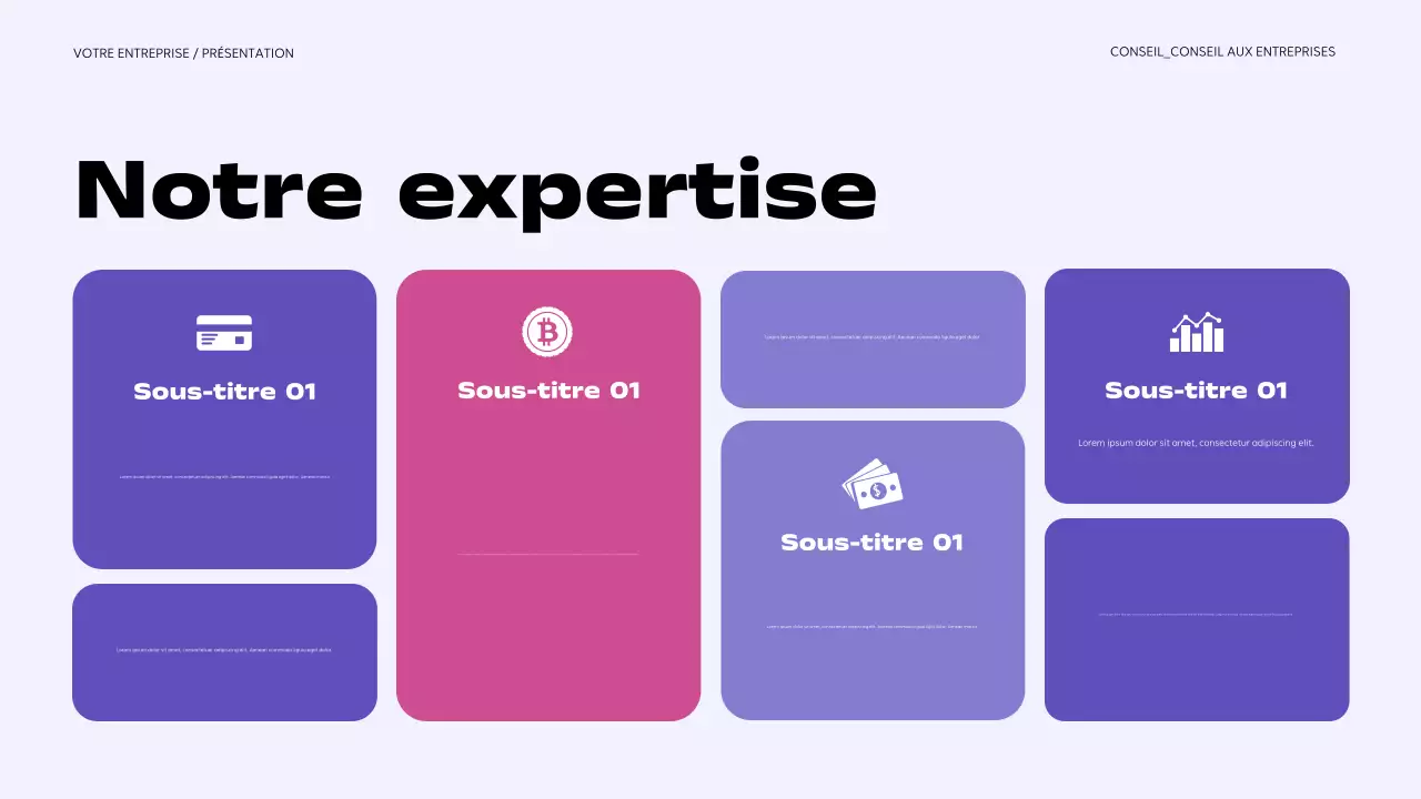 présentation commerciale moderne violette