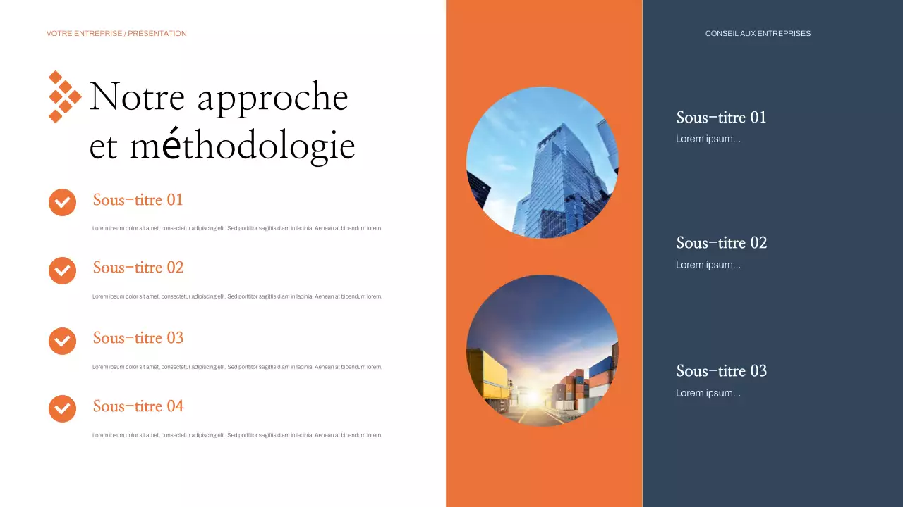 présentation d'entreprise moderne orange