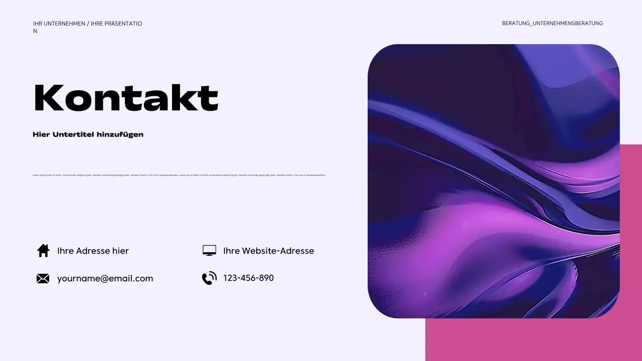 lila moderne Geschäftspräsentation