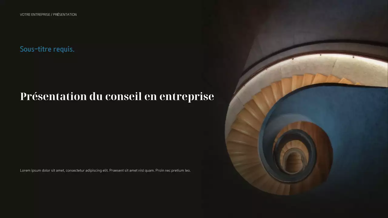 présentation d'entreprise moderne et noire