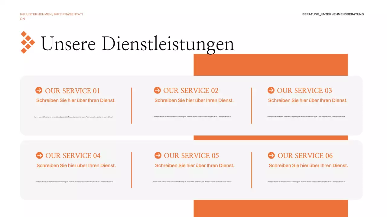 orange moderne geschäftspräsentation